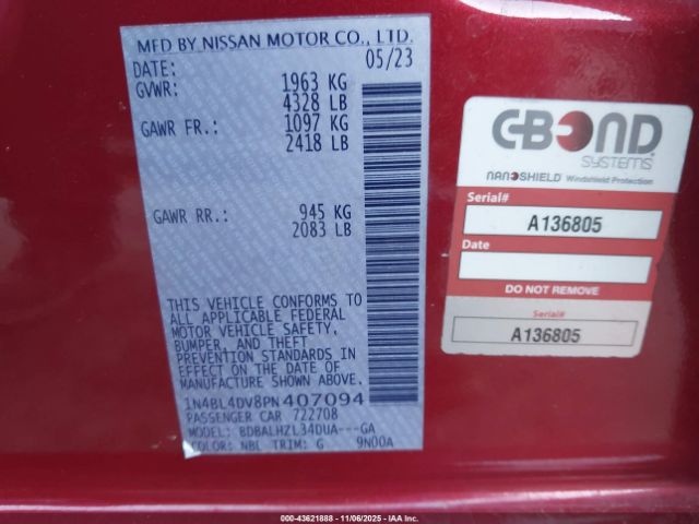 2023 NISSAN ALTIMA 1N4BL4DV8PN407094 Photo 8