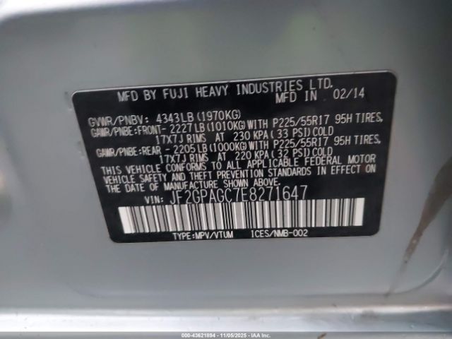 2014 SUBARU XV CROSSTREK JF2GPAGC7E8271647 Photo 8