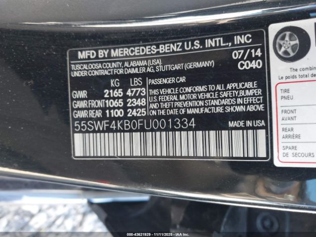 2015 MERCEDES-BENZ C 300 55SWF4KB0FU001334 Photo 8