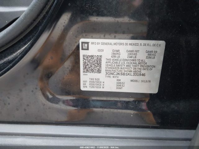 2019 CHEVROLET TRAX 3GNCJKSB1KL331946 Photo 8