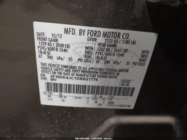 2013 FORD EDGE 2FMDK4JC1DBB21776 Photo 8