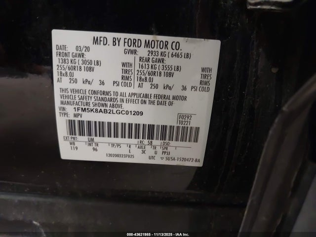 Ford Police Interceptor 2020 1FM5K8AB2LGC01209 Image 25