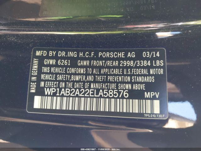 2014 PORSCHE CAYENNE WP1AB2A22ELA58576 Photo 8