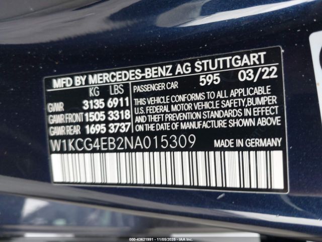 2022 MERCEDES-BENZ EQS 580 W1KCG4EB2NA015309 Photo 8