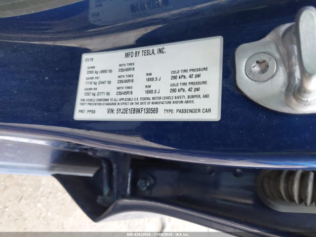 2019 TESLA MODEL 3 5YJ3E1EB9KF130569 Photo 8