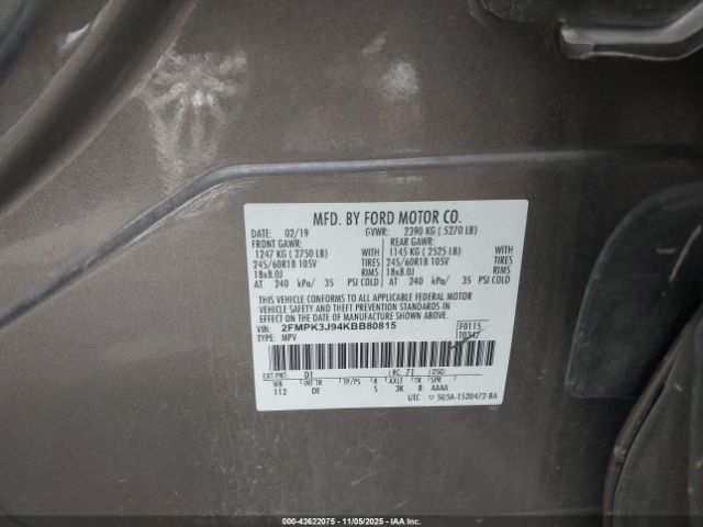 2019 FORD EDGE 2FMPK3J94KBB80815 Photo 8