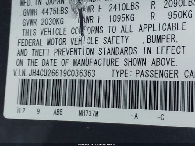 2009 ACURA TSX JH4CU26619C036363 Photo 8