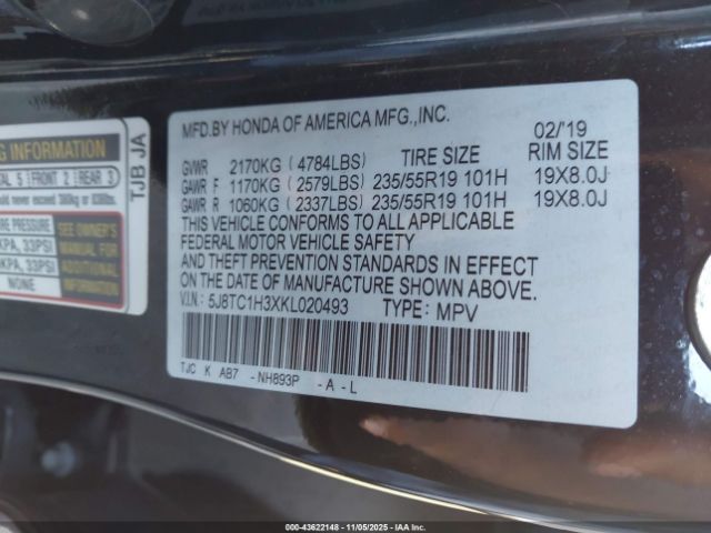 2019 ACURA RDX 5J8TC1H3XKL020493 Photo 8