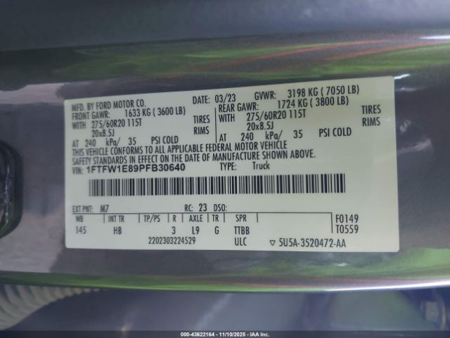 2023 FORD F-150 1FTFW1E89PFB30640 Photo 8