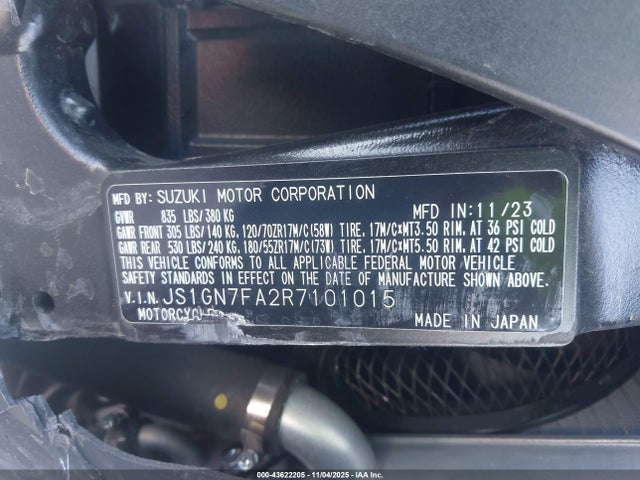 2024 SUZUKI GSX-R600 JS1GN7FA2R7101015 Photo 9