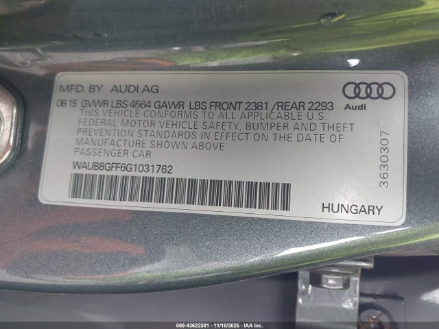 2016 AUDI A3 WAUB8GFF6G1031762 Photo 8