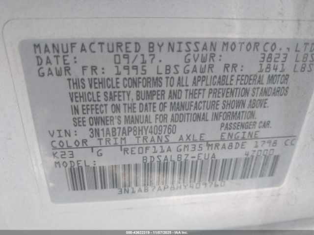 2017 NISSAN SENTRA 3N1AB7AP8HY409760 Photo 8