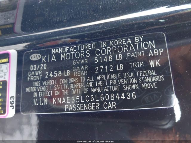 2020 KIA STINGER KNAE35LC6L6084436 Photo 8