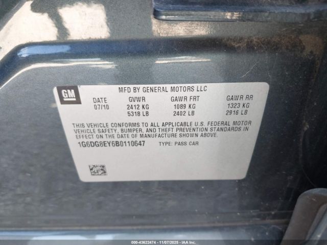 2011 CADILLAC CTS 1G6DG8EY6B0110647 Photo 8