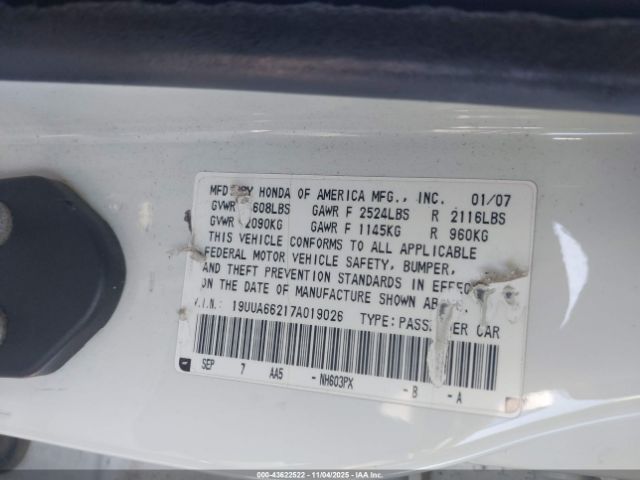 2007 ACURA TL 19UUA66217A019026 Photo 8