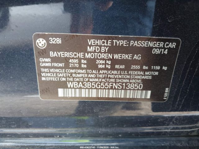 2015 BMW 328I WBA3B5G55FNS13850 Photo 8