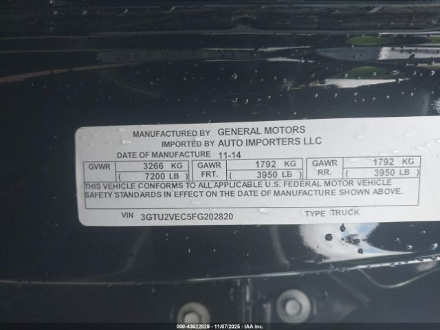 2015 GMC SIERRA 1500 3GTU2VEC5FG202820 Photo 8