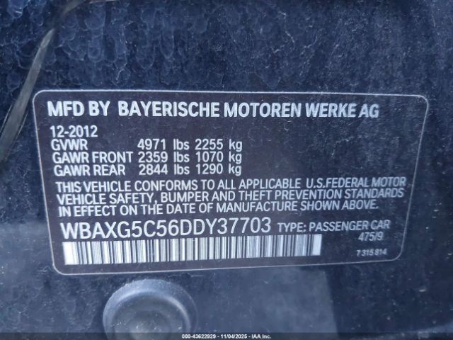 2013 BMW 528I WBAXG5C56DDY37703 Photo 8