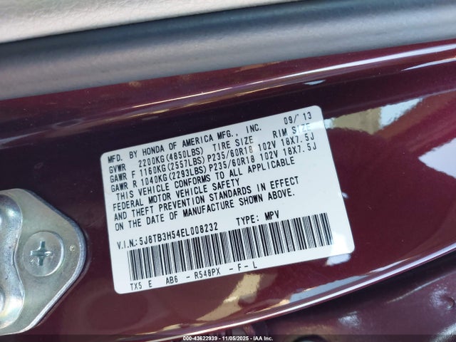 Aukcja sprzedaży 2014 Acura Rdx, vin: 5J8TB3H54EL008232, numer aukcji: 43622939