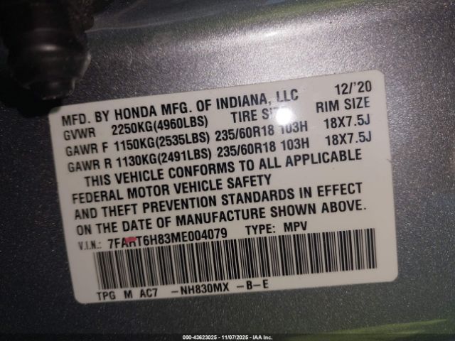 2021 HONDA CR-V 7FART6H83ME004079 Photo 8