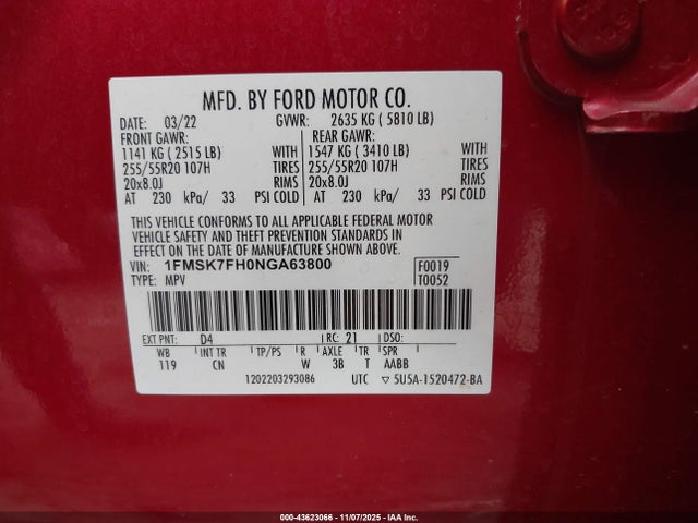 2022 FORD EXPLORER 1FMSK7FH0NGA63800 Photo 8