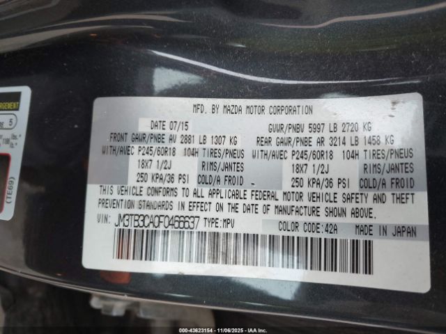 2015 MAZDA CX-9 JM3TB3CA0F0466637 Photo 8