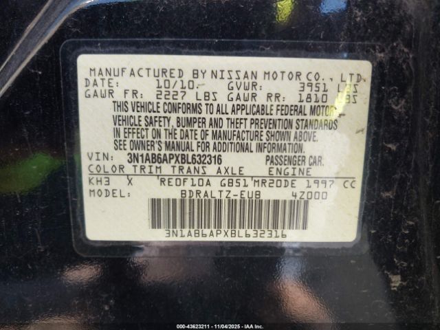 2011 NISSAN SENTRA 3N1AB6APXBL632316 Photo 8