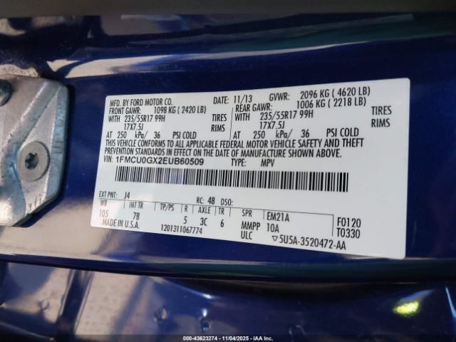 2014 FORD ESCAPE 1FMCU0GX2EUB60509 Photo 8