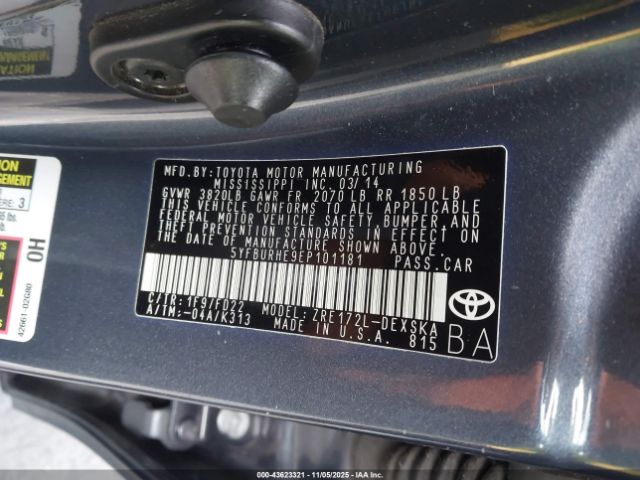2014 TOYOTA COROLLA 5YFBURHE9EP101181 Photo 8