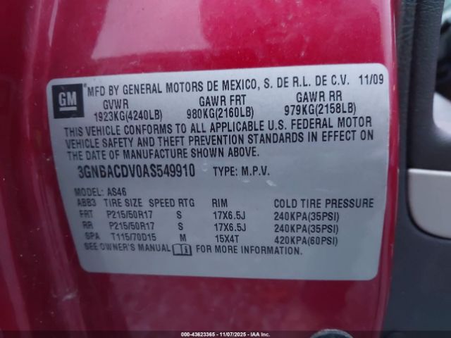 2010 CHEVROLET HHR 3GNBACDV0AS549910 Photo 8