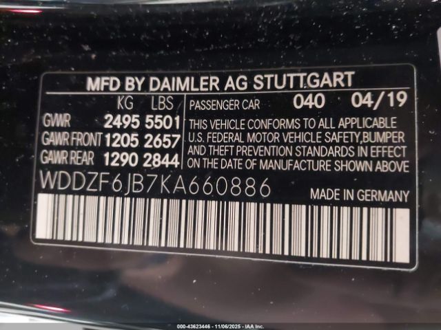 2019 MERCEDES-BENZ E 450 WDDZF6JB7KA660886 Photo 8
