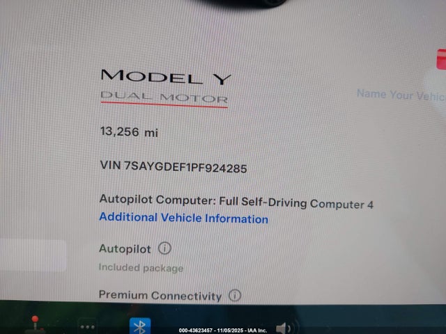 Продажа на аукционе авто 2023 Tesla Model Y Performance Dual Motor All-wheel Drive, vin: 7SAYGDEF1PF924285, номер лота: 43623457