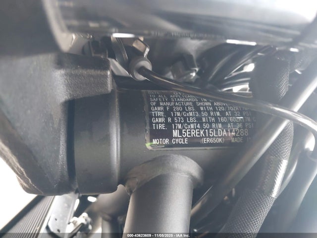 2020 KAWASAKI ER650 ML5EREK15LDA14288 Photo 9