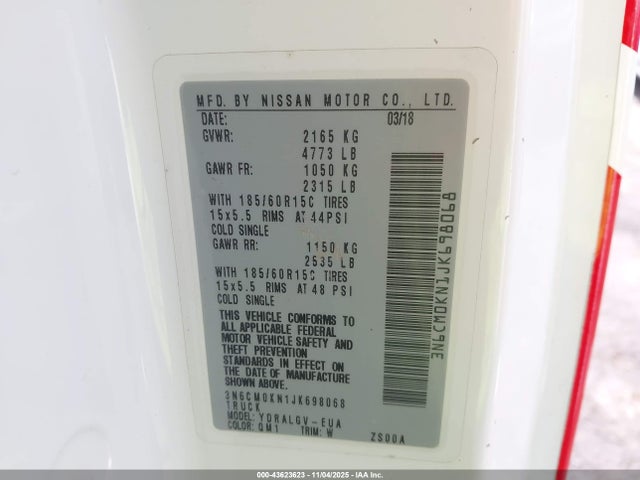 Nissan NV200 SV 2018 3N6CM0KN1JK698068 Image 9