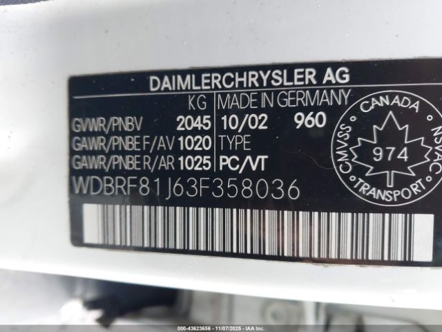 2003 MERCEDES-BENZ C 240 WDBRF81J63F358036 Photo 8