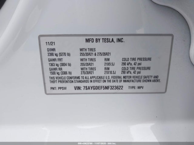 2022 TESLA MODEL Y 7SAYGDEF5NF323622 Photo 8