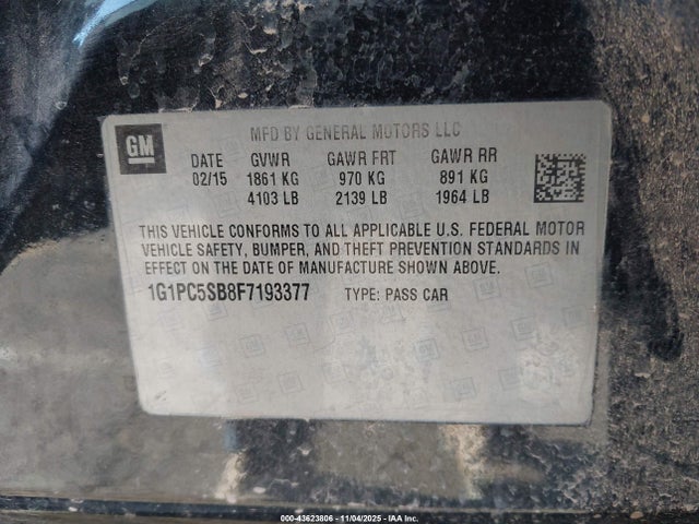Chevrolet LUV 2015 1G1PC5SB8F7193377 Image 9