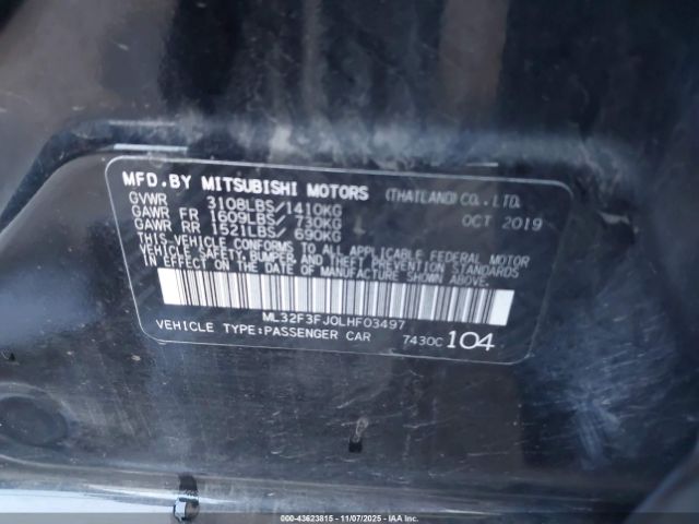 2020 MITSUBISHI MIRAGE G4 ML32F3FJ0LHF03497 Photo 8