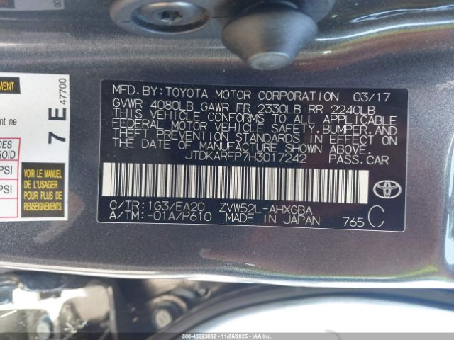 2017 TOYOTA PRIUS PRIME JTDKARFP7H3017242 Photo 8