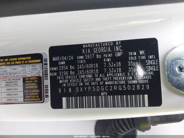 5XYP5DGC2RG502829 KIA Telluride Sx Prestige X-pro