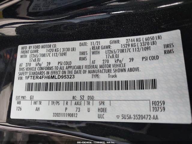 Ford Ranger Xlt 2021 1FTER4FH6MLD95323 Image 9