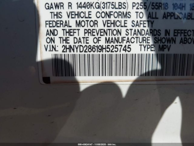 2009 ACURA MDX 2HNYD28619H525745 Photo 8