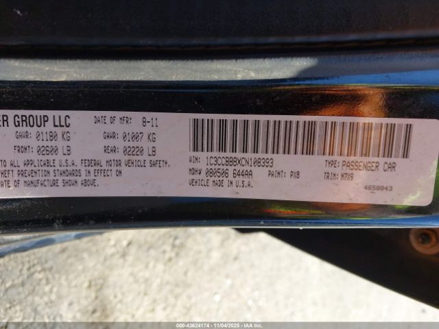 2012 CHRYSLER 200 1C3CCBBBXCN108393 Photo 8