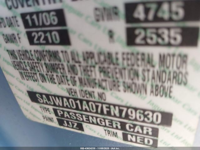 2007 JAGUAR S-TYPE SAJWA01A07FN79630 Photo 8