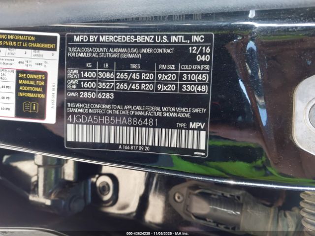 2017 MERCEDES-BENZ GLE 350 4JGDA5HB5HA886481 Photo 8