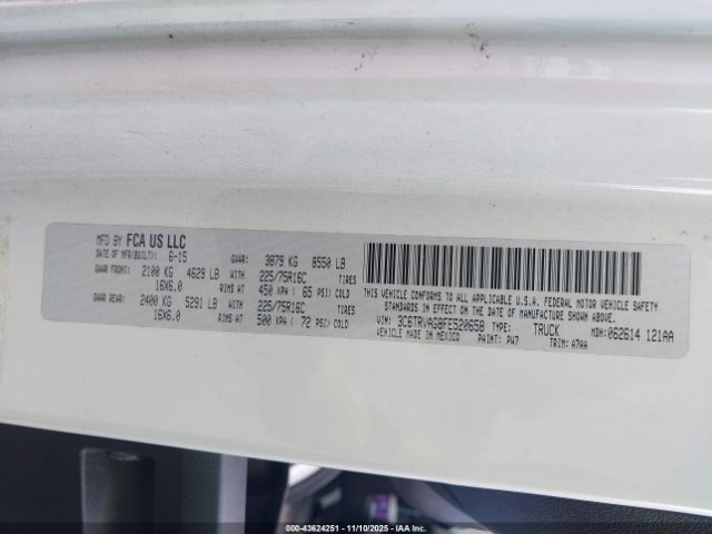 2015 RAM PROMASTER 1500 3C6TRVAG8FE520658 Photo 8