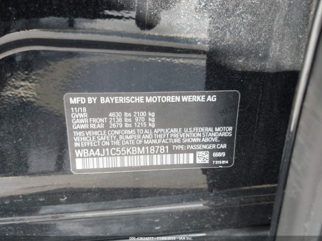 2019 BMW 430I GRAN COUPE WBA4J1C55KBM18781 Photo 8