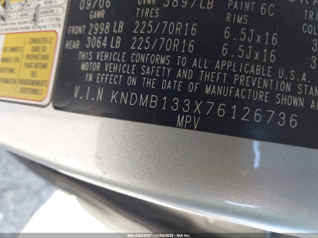 2007 KIA SEDONA KNDMB133X76126736 Photo 8