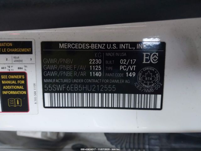 2017 MERCEDES-BENZ AMG C 43 55SWF6EB5HU212555 Photo 8