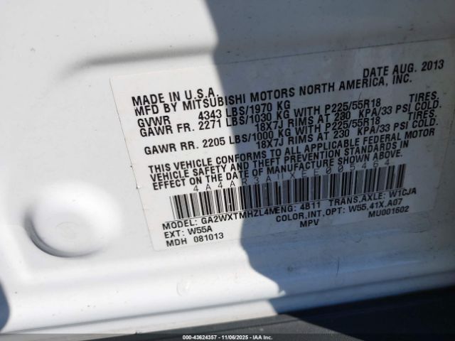 2014 MITSUBISHI OUTLANDER SPORT 4A4AR3AUXEE005464 Photo 8